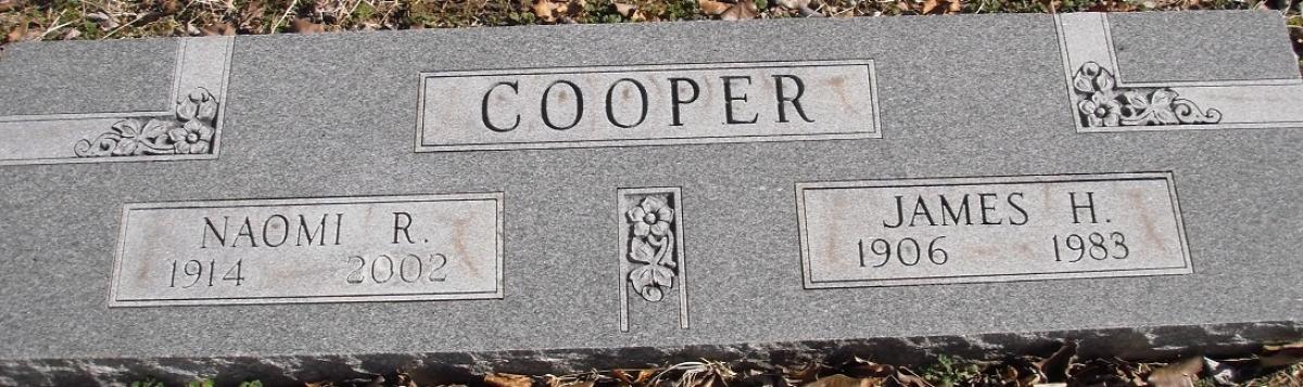 OK, Grove, Buzzard Cemetery, Cooper, James H. & Naomi R. Headstone