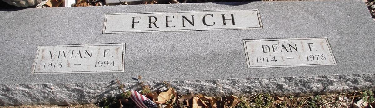 OK, Grove, Buzzard Cemetery, French, Dean F. & Vivian E. Headstone