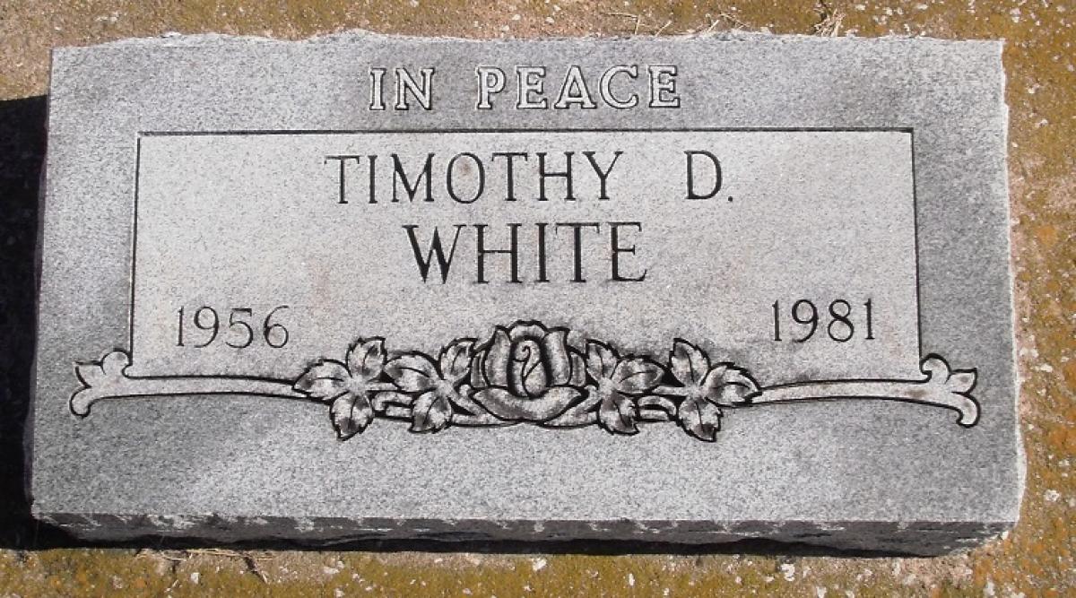 OK, Grove, Buzzard Cemetery, White, Timothy D. Headstone