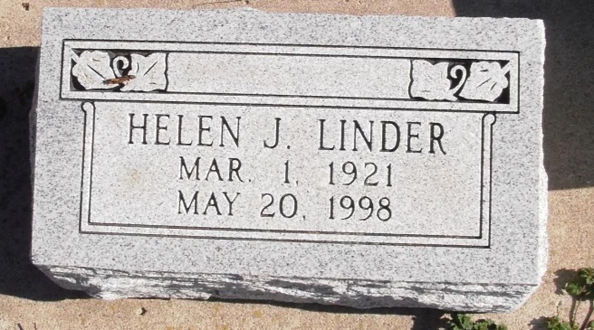 OK, Grove, Buzzard Cemetery, Linder, Helen J. Headstone