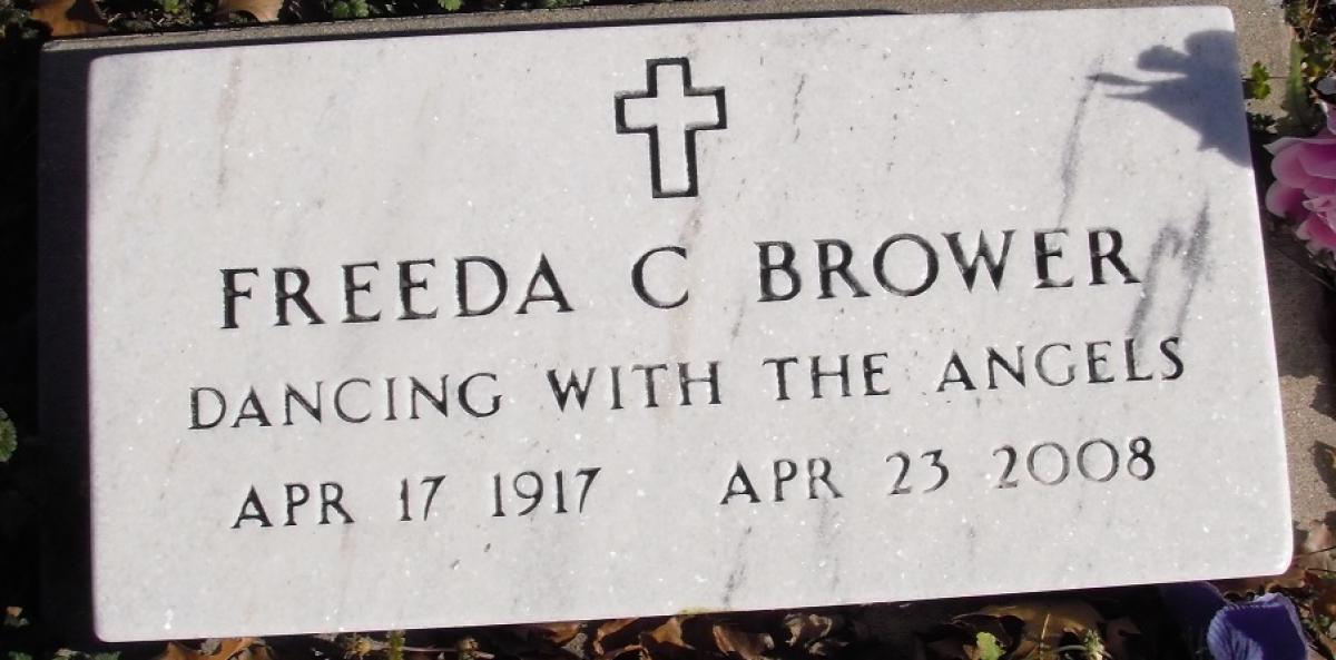 OK, Grove, Buzzard Cemetery, Brower, Freeda C. Headstone