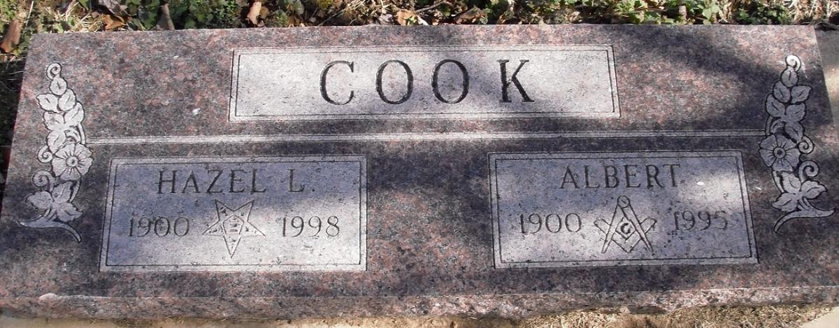 OK, Grove, Buzzard Cemetery, Cook, Albert & Hazel L. Headstone