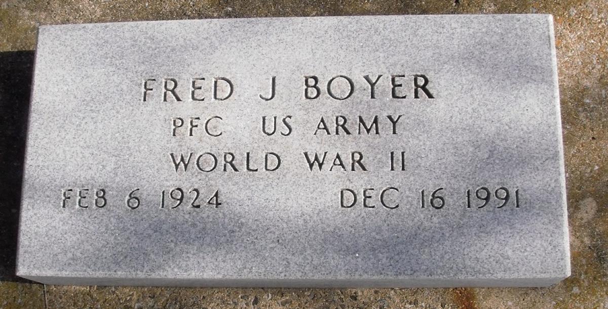 OK, Grove, Buzzard Cemetery, Boyer, Fred J. Military Headstone