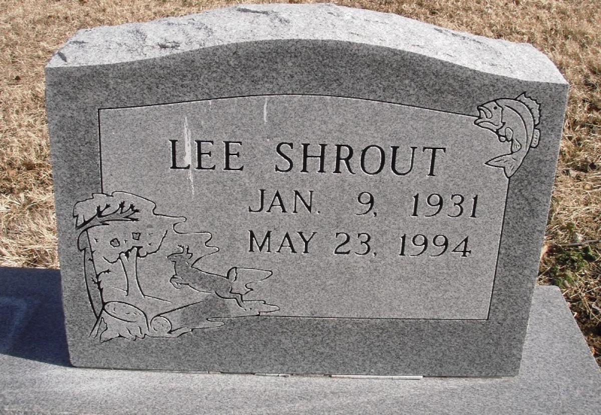 OK, Grove, Buzzard Cemetery, Shrout, S. Lee Headstone