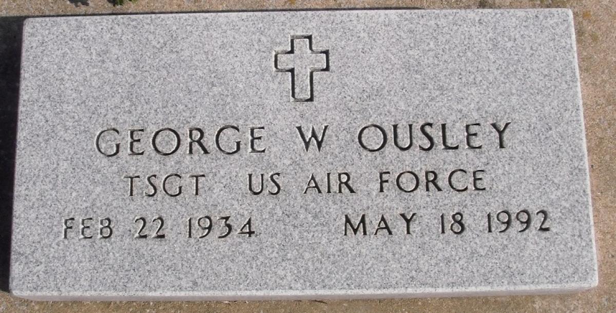 OK, Grove, Buzzard Cemetery, Ousley, George W. Military Headstone