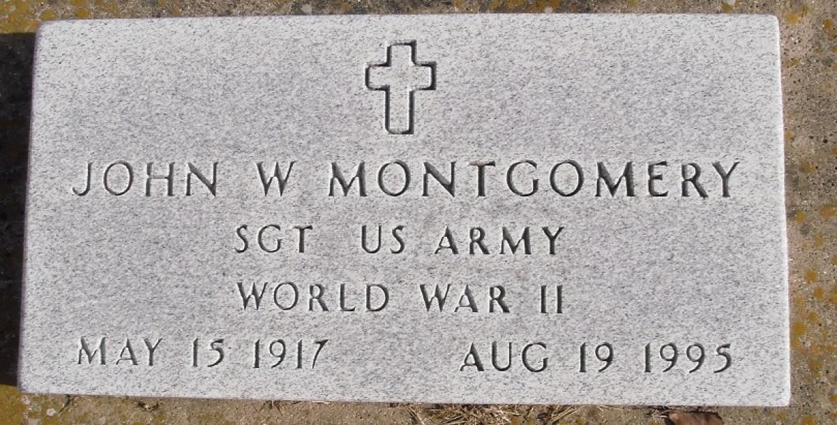 OK, Grove, Buzzard Cemetery, Montgomery, John W. Military Headstone
