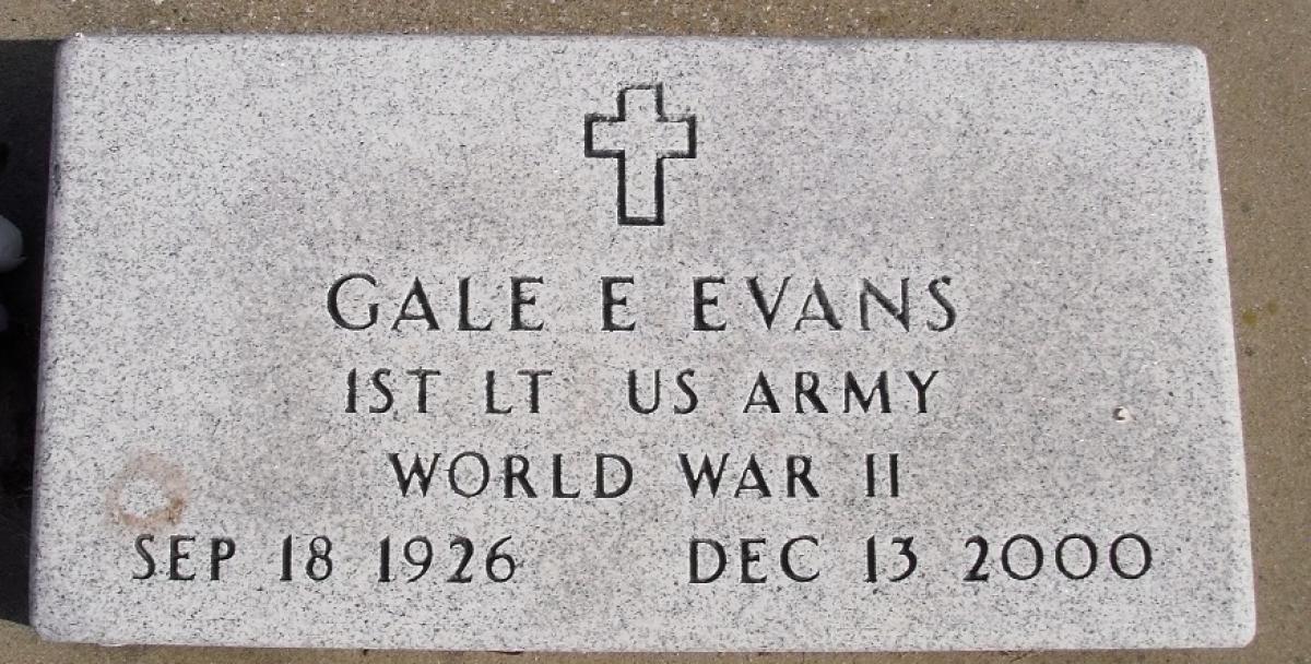 OK, Grove, Buzzard Cemetery, Evans, Gale E. Military Headstone