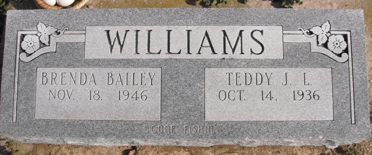 OK, Grove, Buzzard Cemetery, Williams, Teddy J. L. & Brenda Bailey Headstone