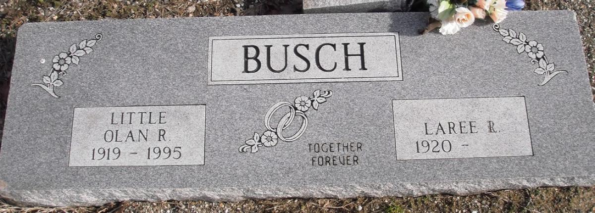 OK, Grove, Buzzard Cemetery, Busch, Olan R. & Laree R. Headstone