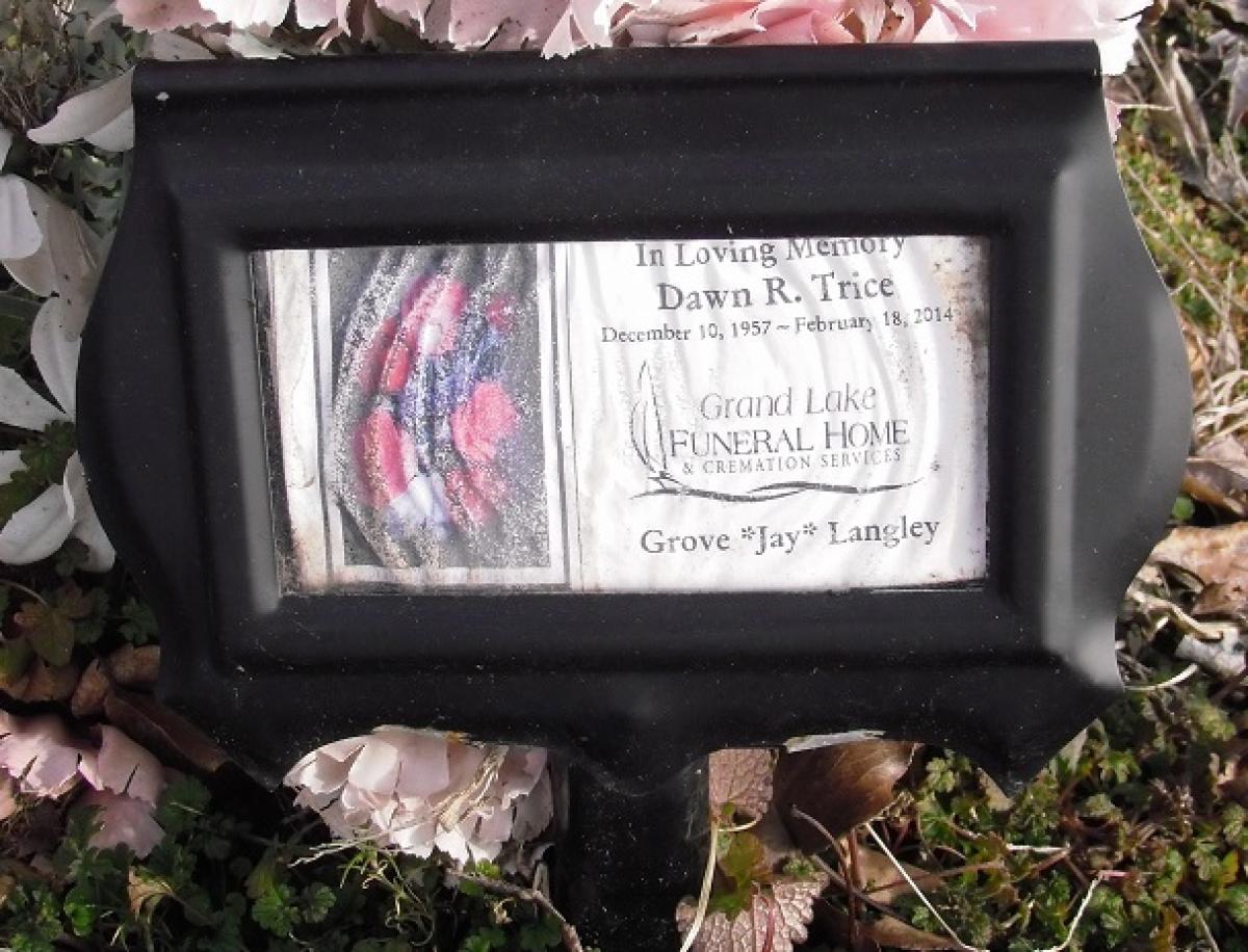 OK, Grove, Buzzard Cemetery, Trice, Dawn R. Funeral Marker
