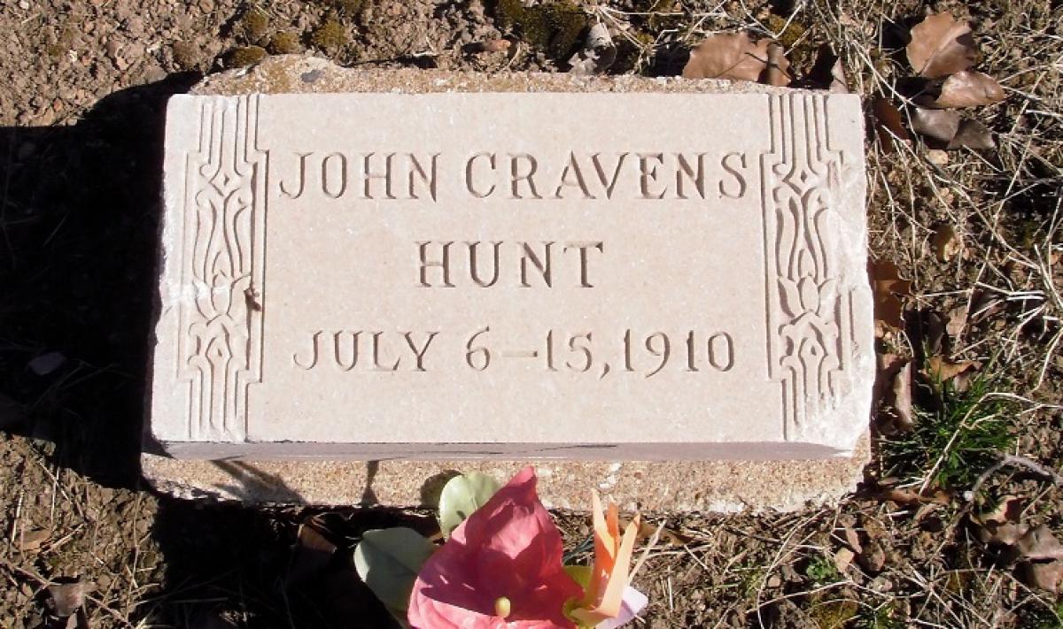 OK, Grove, Olympus Cemetery, Headstone, Hunt, John Cravens