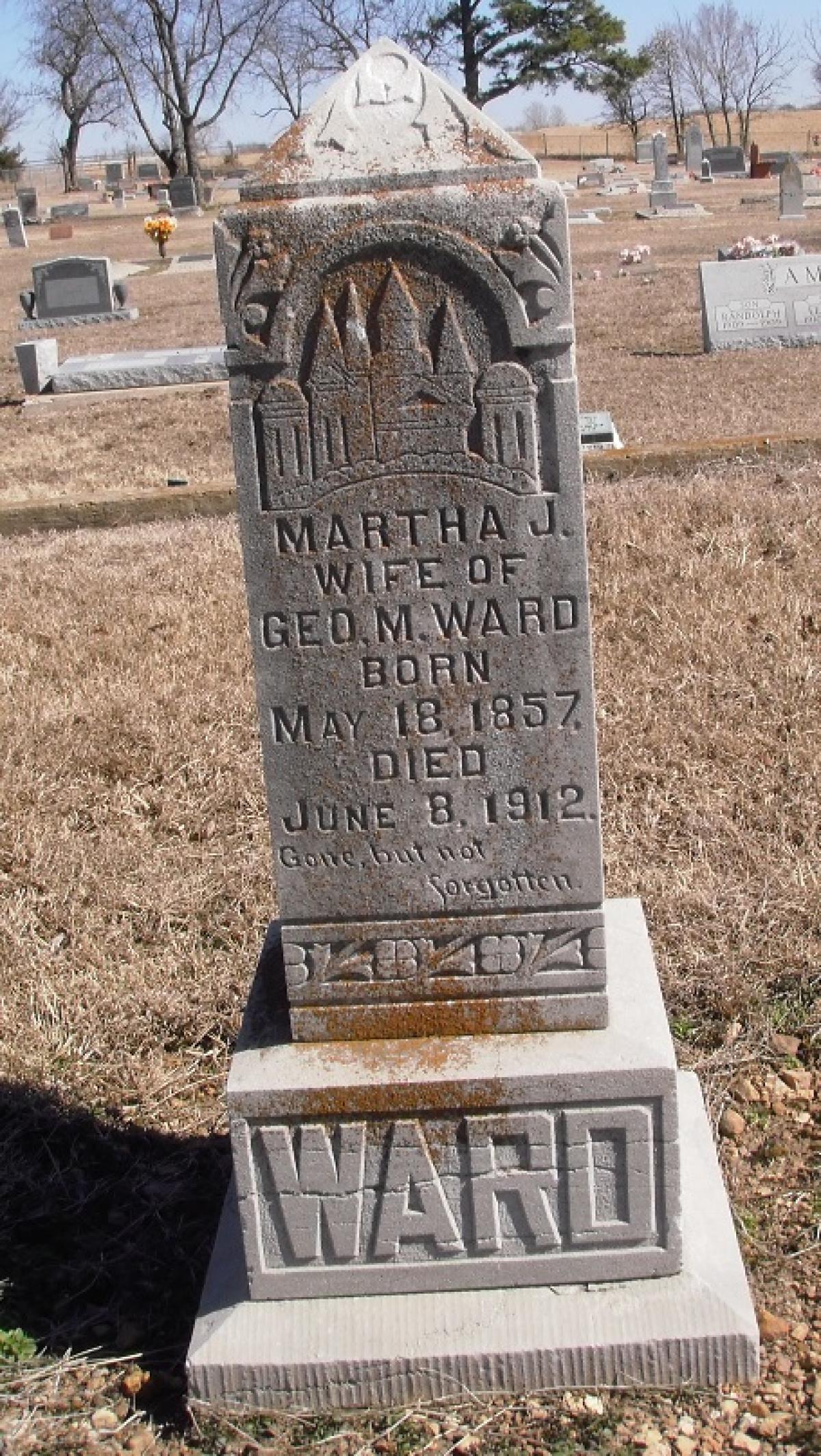 OK, Grove, Olympus Cemetery, Ward, Martha J. Headstone