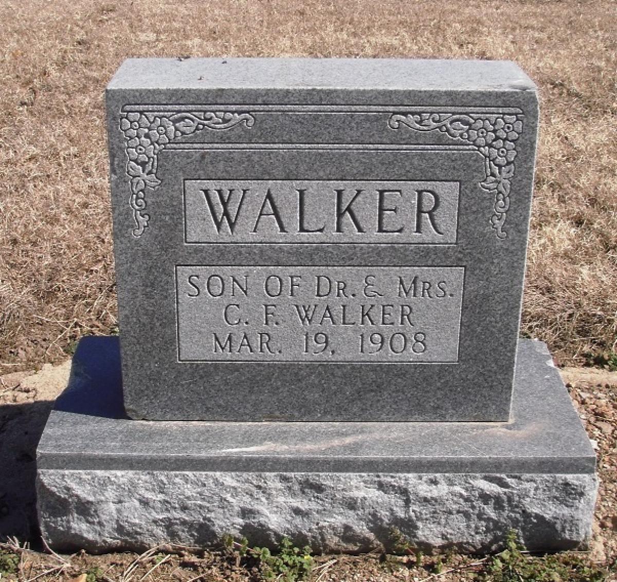 OK, Grove, Olympus Cemetery, Walker, Infant Son Headstone