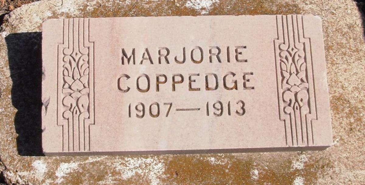 OK, Grove, Olympus Cemetery, Headstone, Coppedge, Marjorie 