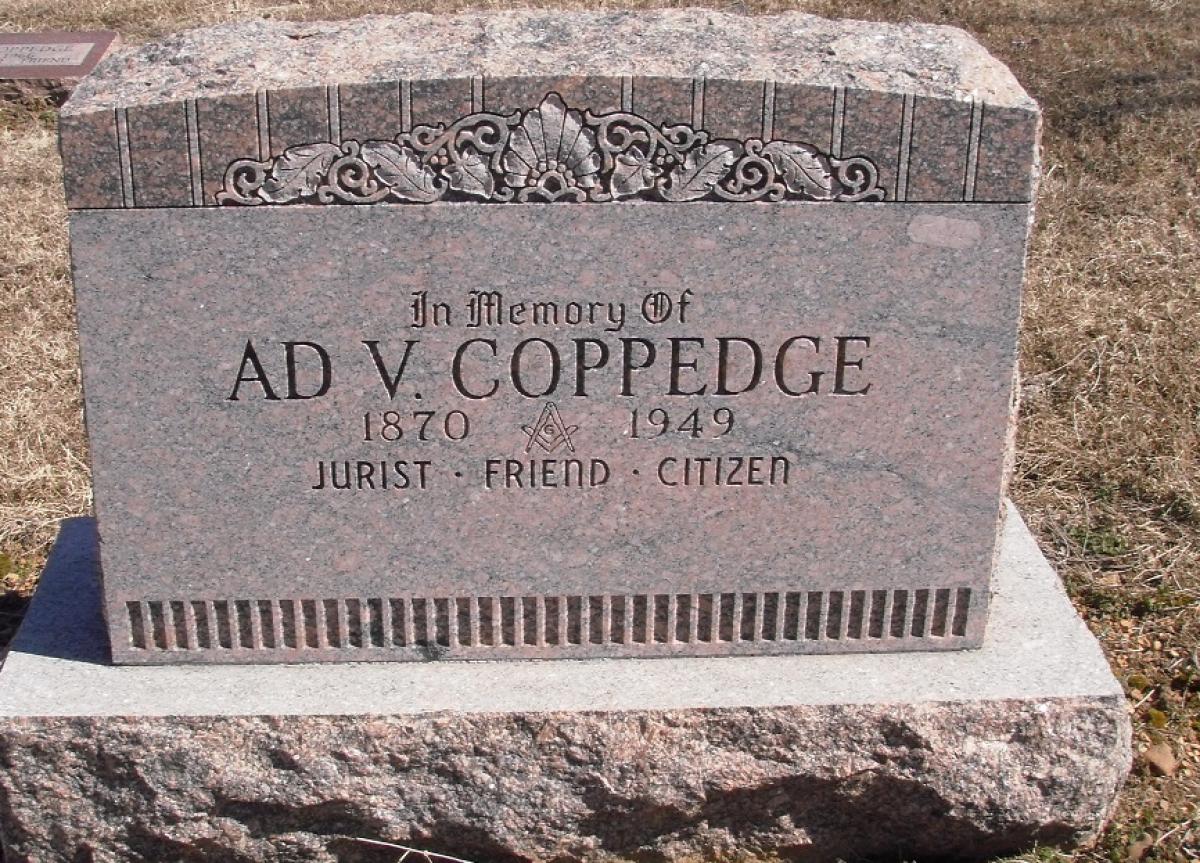 OK, Grove, Olympus Cemetery, Headstone, Coppedge, Ad V. 