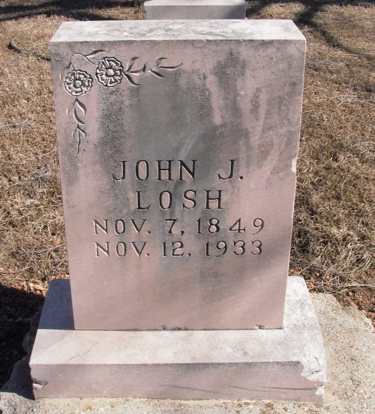 OK, Grove, Olympus Cemetery, Headstone, Losh, John J. 