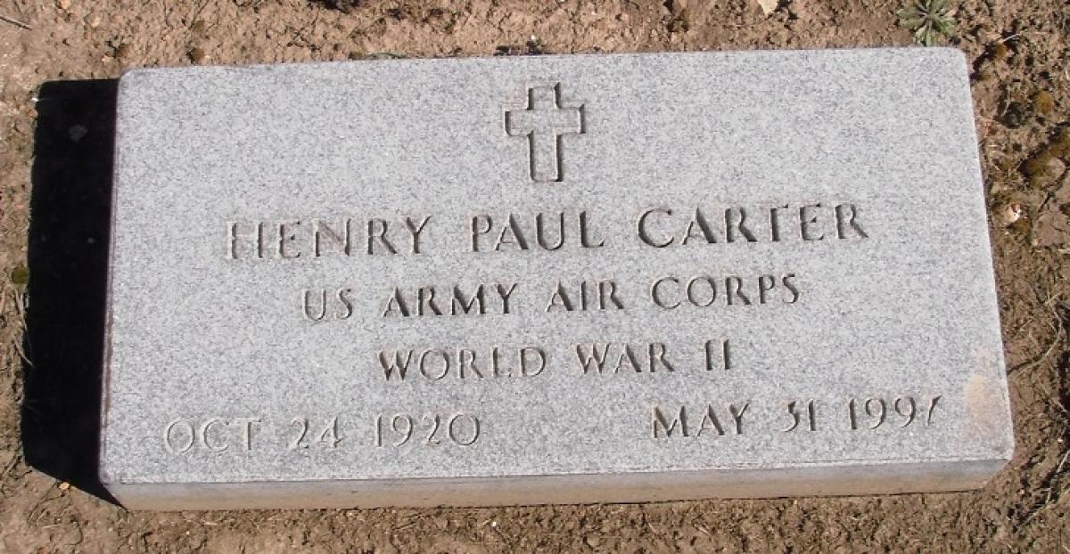 OK, Grove, Olympus Cemetery, Military Headstone, Carter, Henry Paul 