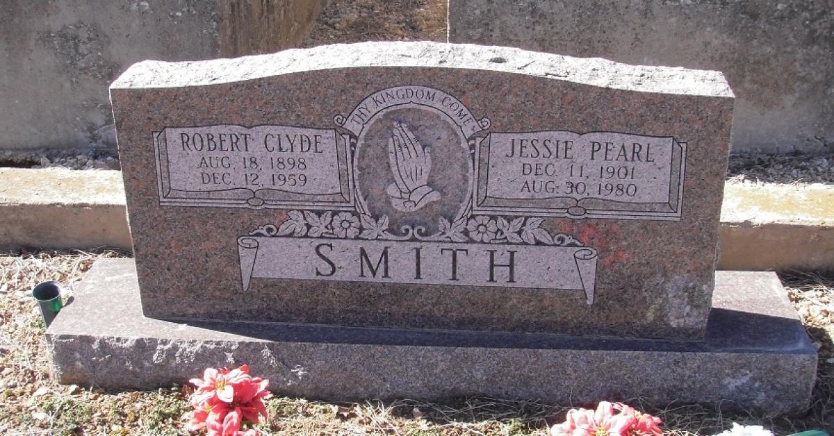 OK, Grove, Olympus Cemetery, Smith, Jessie Pearl & Robert Clyde Headstone