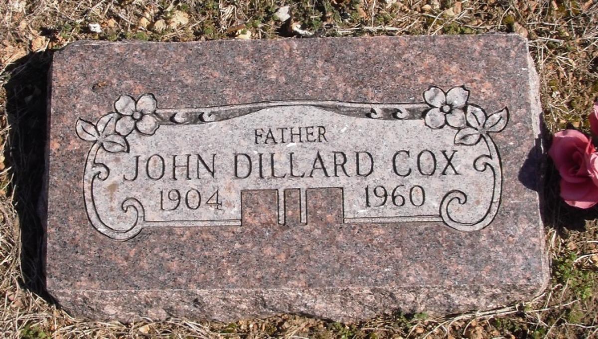 OK, Grove, Olympus Cemetery, Headstone, Cox, John Dillard