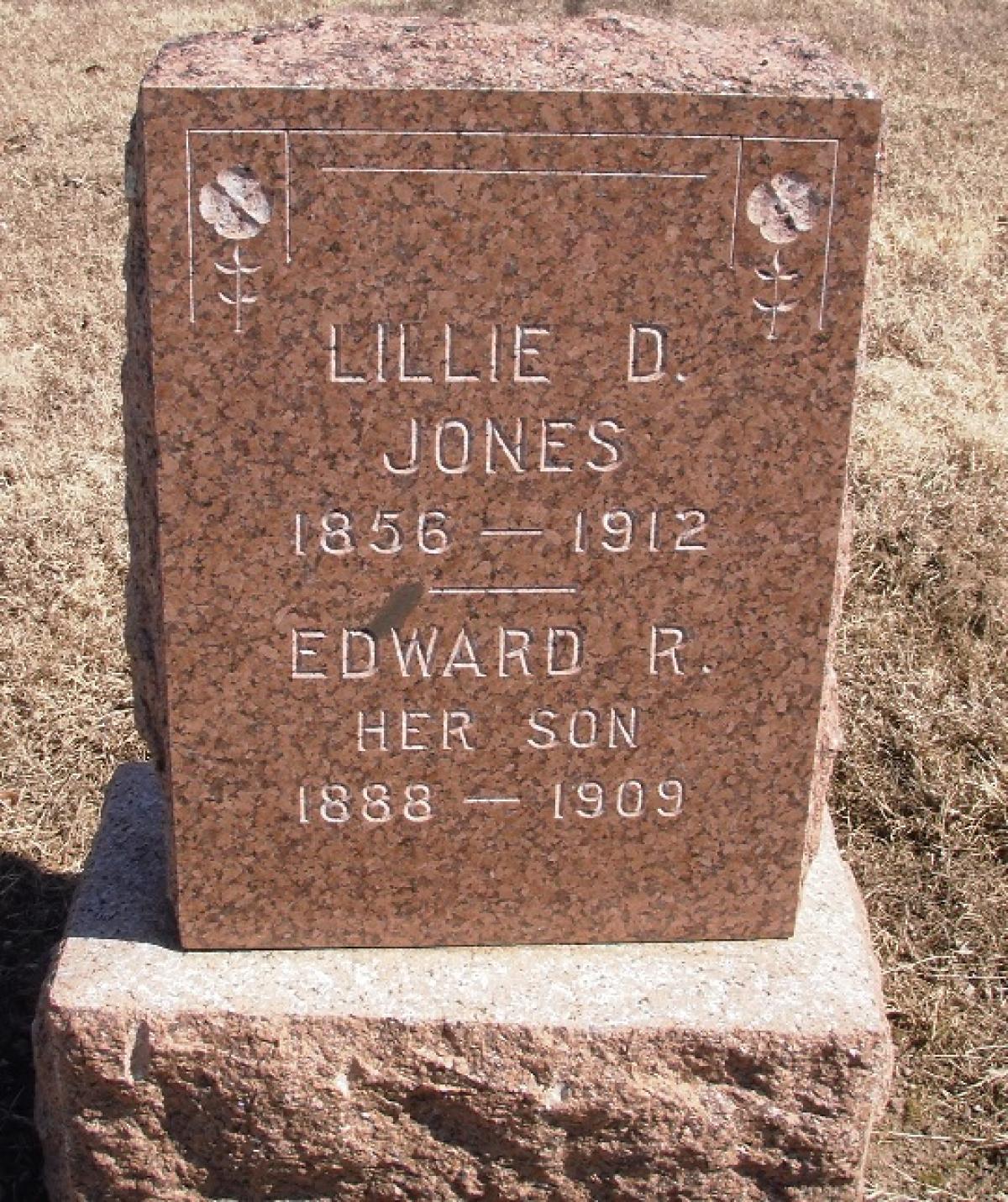 OK, Grove, Olympus Cemetery, Headstone, Jones, Edward R. & Lillie D. 