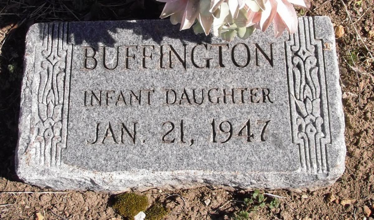 OK, Grove, Olympus Cemetery, Headstone, Buffington, Infant Daughter 