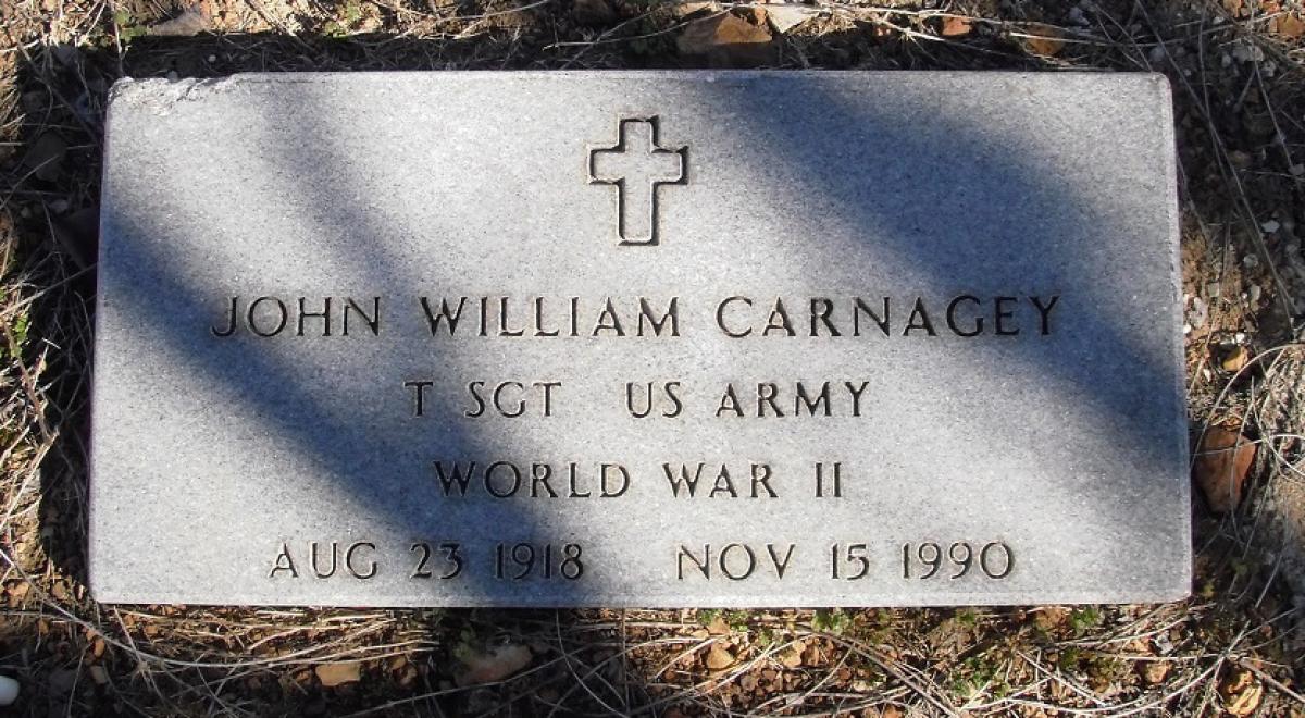 OK, Grove, Olympus Cemetery, Military Headstone, Carnagey, John William