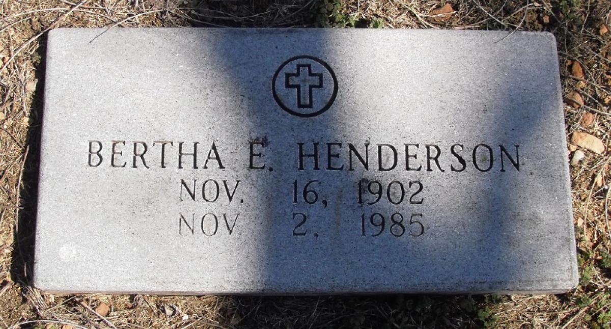 OK, Grove, Olympus Cemetery, Headstone, Henderson, Bertha E.