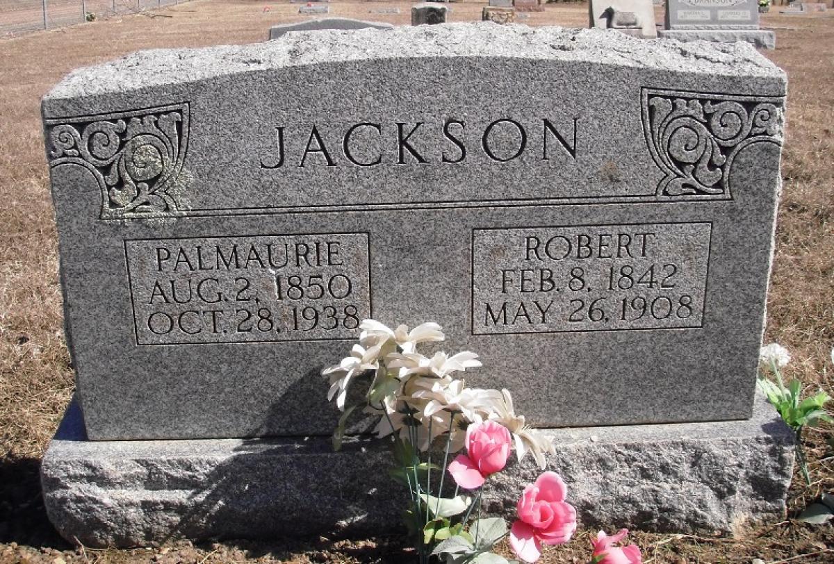 OK, Grove, Olympus Cemetery, Headstone, Jackson, Robert & Palmaurie