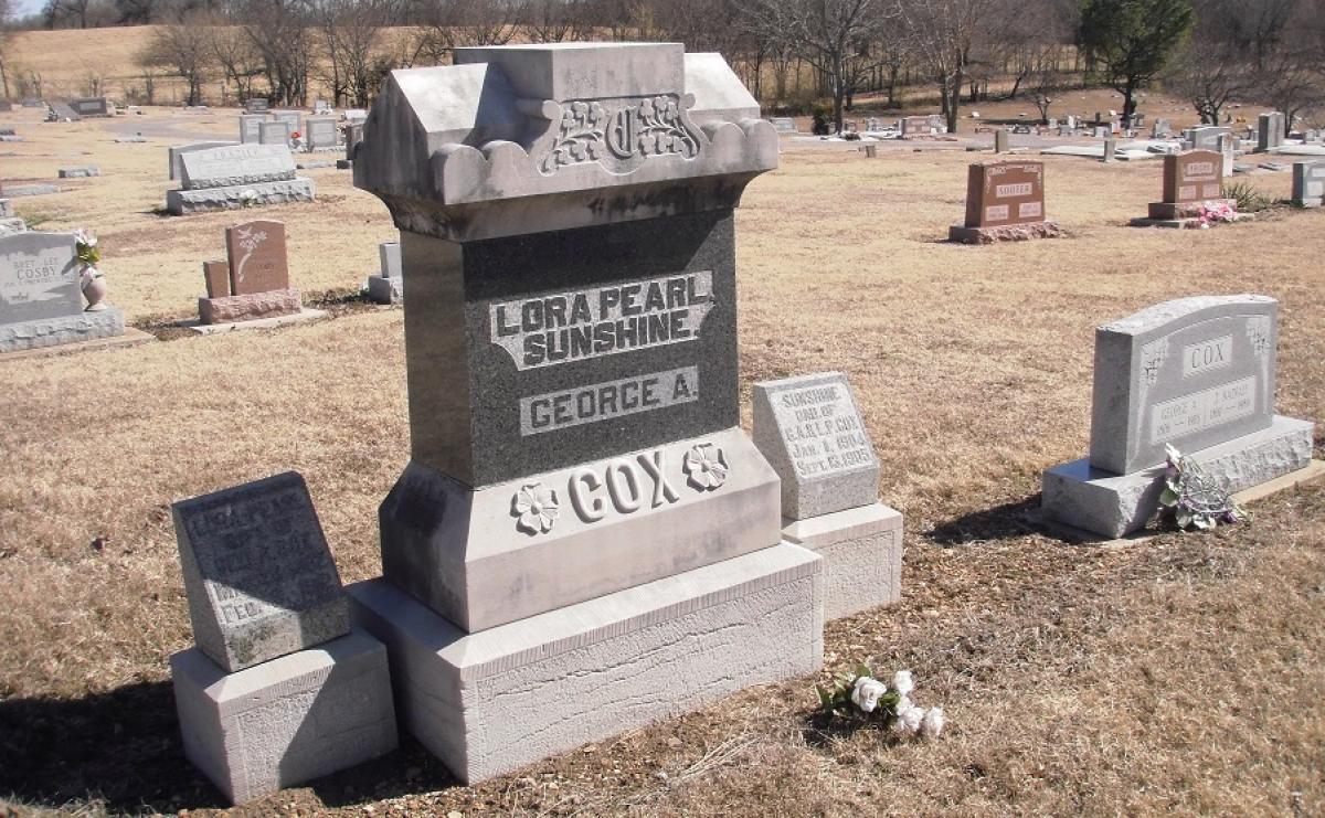 OK, Grove, Olympus Cemetery, Headstone, Cox Family Plot (Section 1)