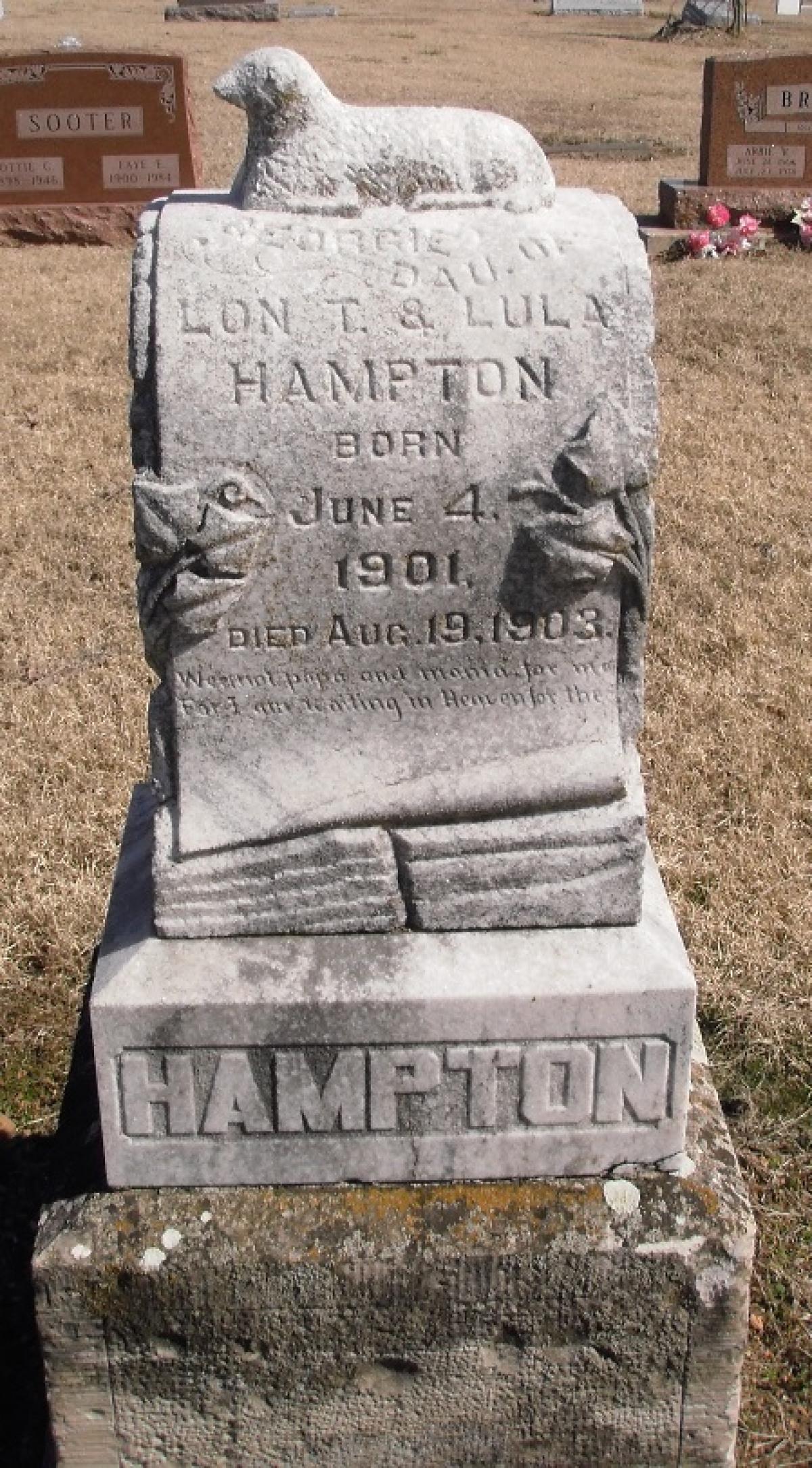 OK, Grove, Olympus Cemetery, Headstone, Hampton, Georgie