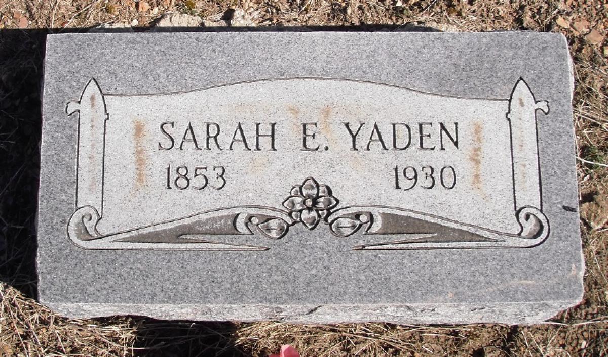 OK, Grove, Olympus Cemetery, Yaden, Sarah E. Headstone