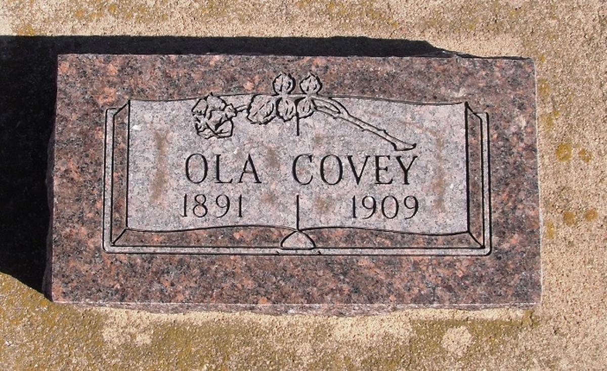 OK, Grove, Olympus Cemetery, Headstone, Covey, Ola 