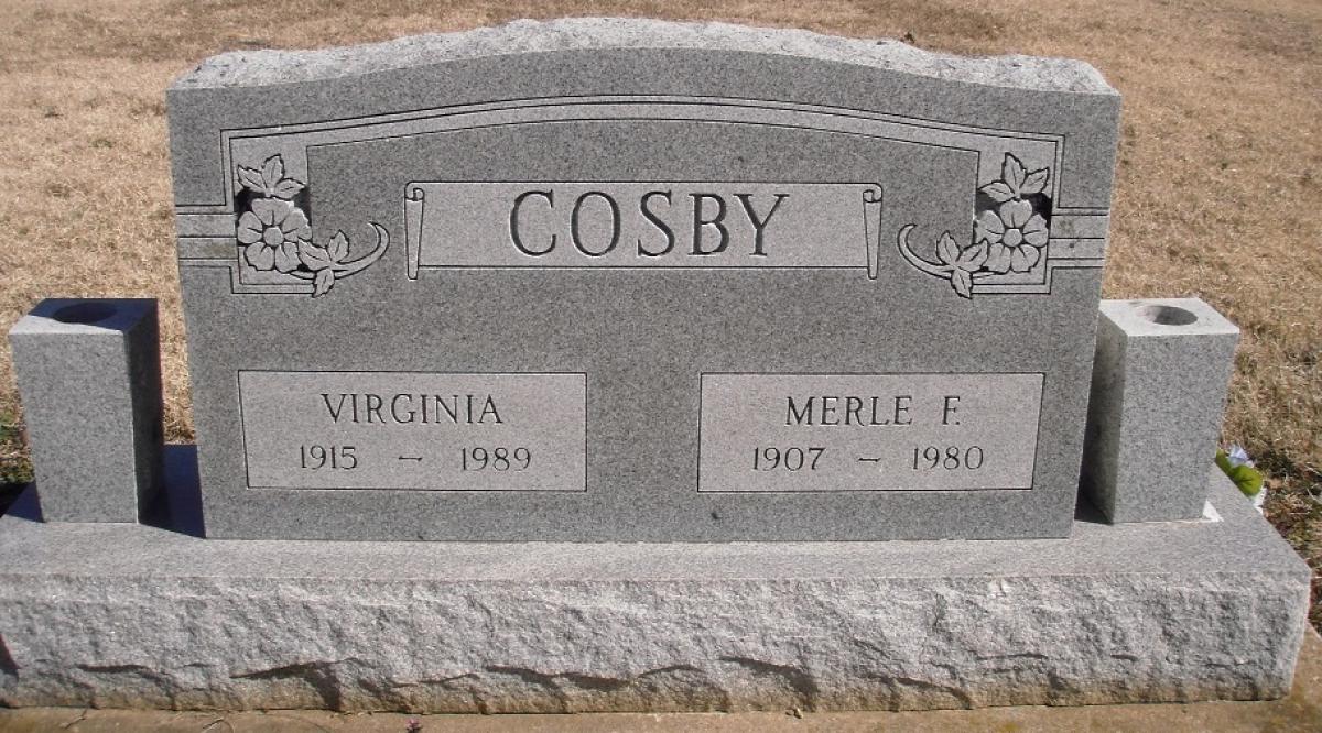 OK, Grove, Olympus Cemetery, Headstone, Cosby, Merle F. & Virginia 