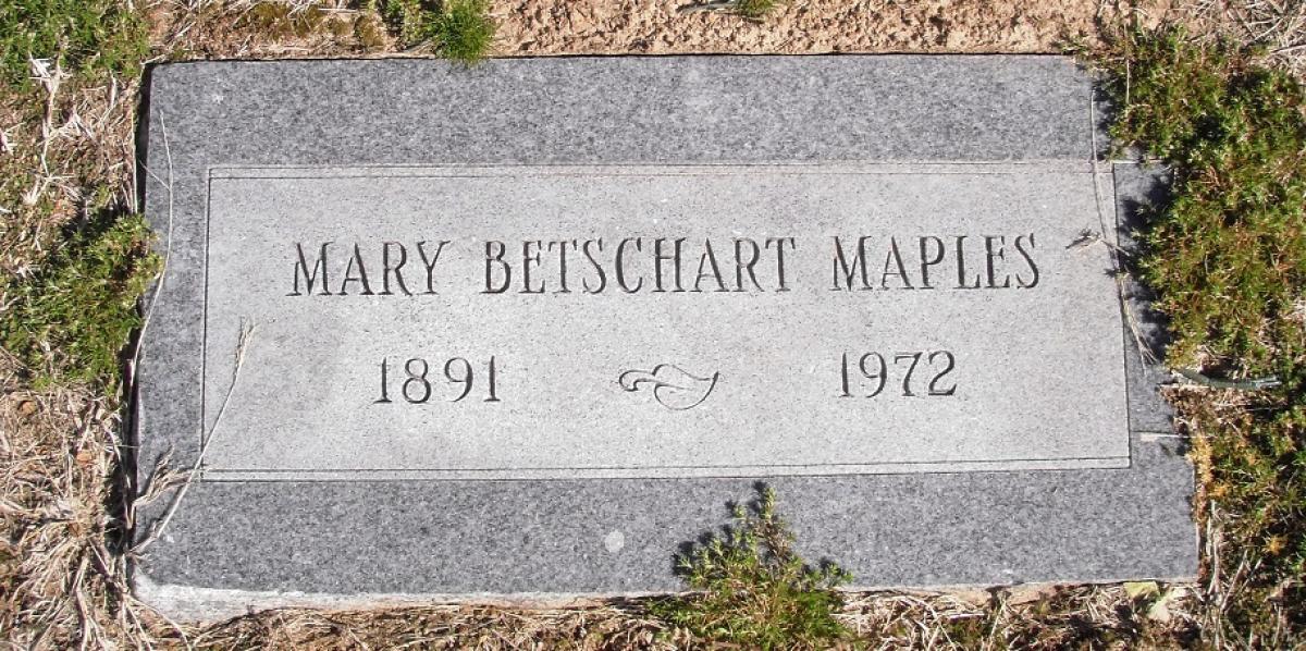 OK, Grove, Olympus Cemetery, Headstone, Maples, Mary (Betschart) 