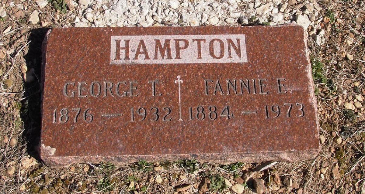 OK, Grove, Olympus Cemetery, Headstone, Hampton, George T. & Fannie E. 