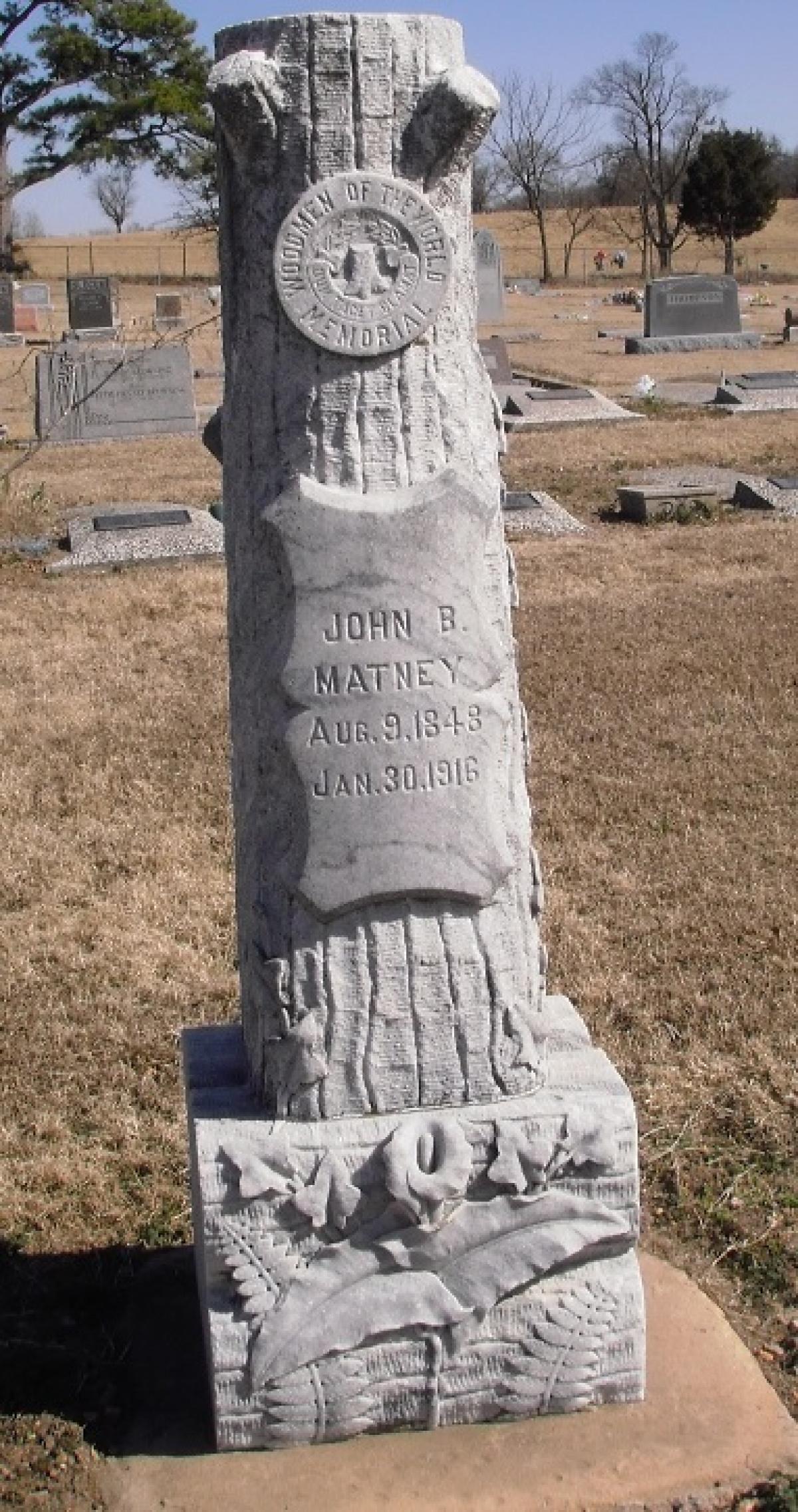 OK, Grove, Olympus Cemetery, Headstone, Matney, John B. 