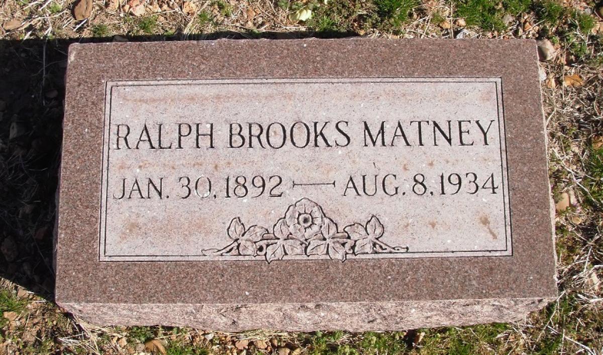 OK, Grove, Olympus Cemetery, Headstone, Matney, Ralph Brooks