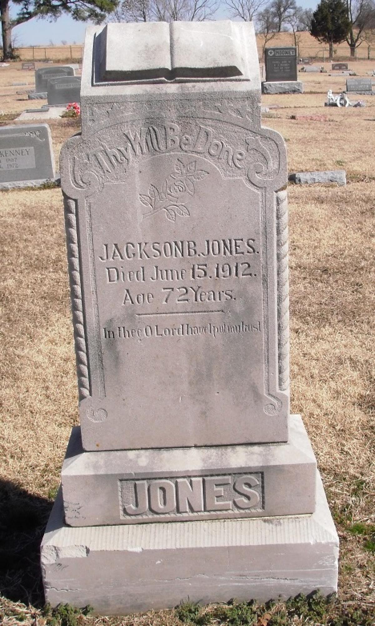 OK, Grove, Olympus Cemetery, Headstone, Jones, Jackson B. 