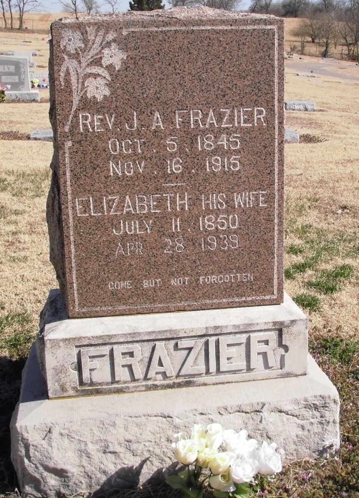 OK, Grove, Olympus Cemetery, Headstone, Frazier,  J. A. & Elizabeth 