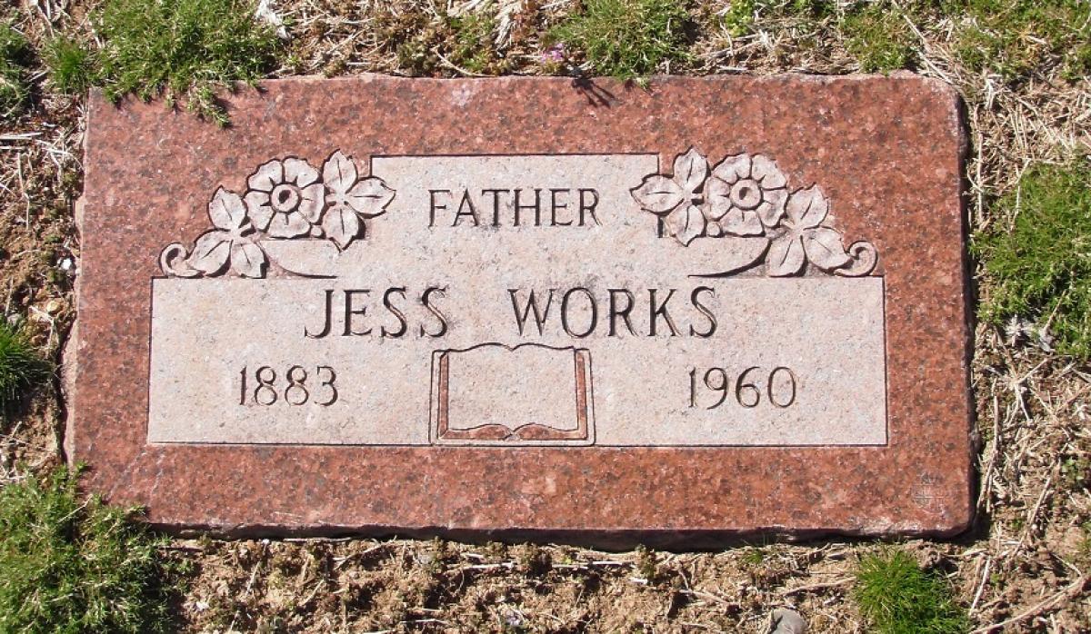 OK, Grove, Olympus Cemetery, Works, Jess Headstone