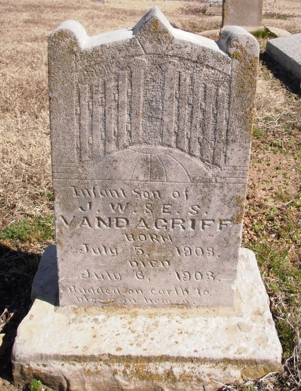 OK, Grove, Olympus Cemetery, Vandagriff, Infant Son Headstone