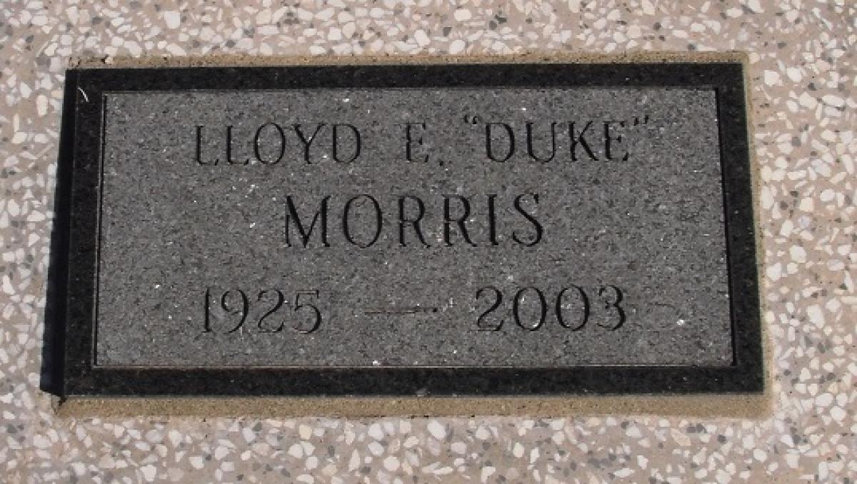 OK, Grove, Olympus Cemetery, Headstone, Morris, Lloyd E. "Duke"