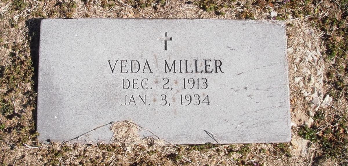 OK, Grove, Olympus Cemetery, Headstone, Miller, Veda 