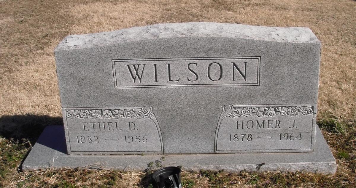 OK, Grove, Olympus Cemetery, Wilson, Ethel D. & Homer J. Headstone