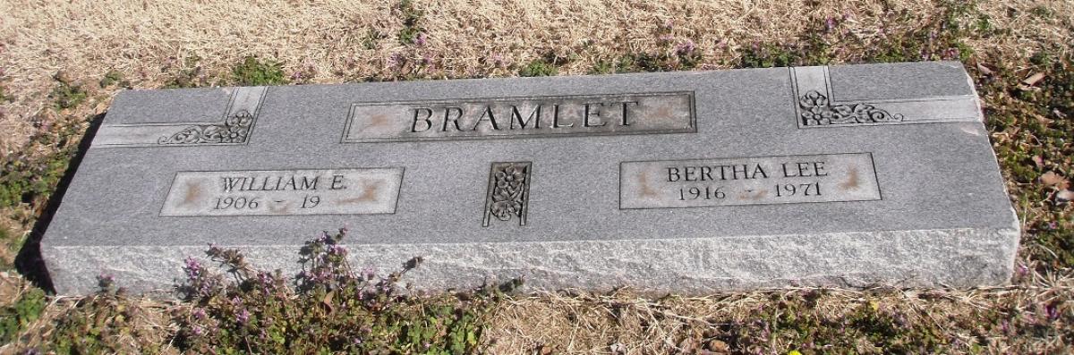OK, Grove, Olympus Cemetery, Headstone, Bramlet, William E. & Bertha Lee