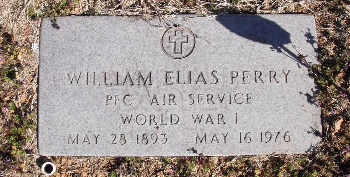 OK, Grove, Olympus Cemetery, Perry, William Elias Military Headstone
