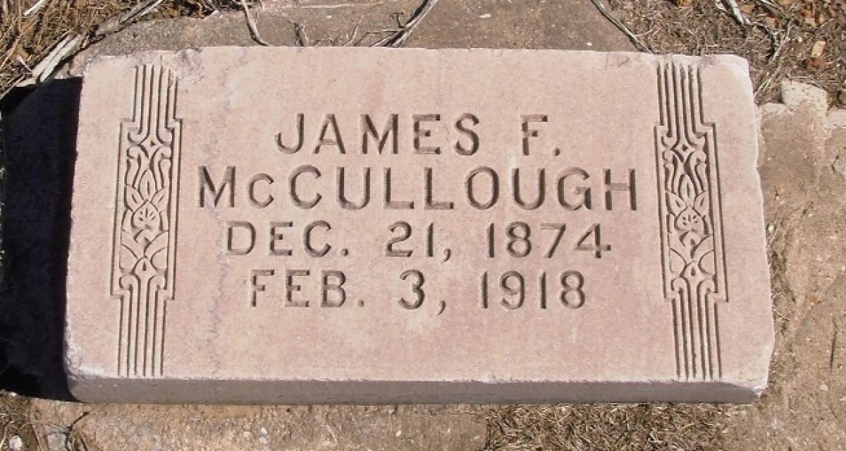 OK, Grove, Olympus Cemetery, Headstone, McCullough, James F.