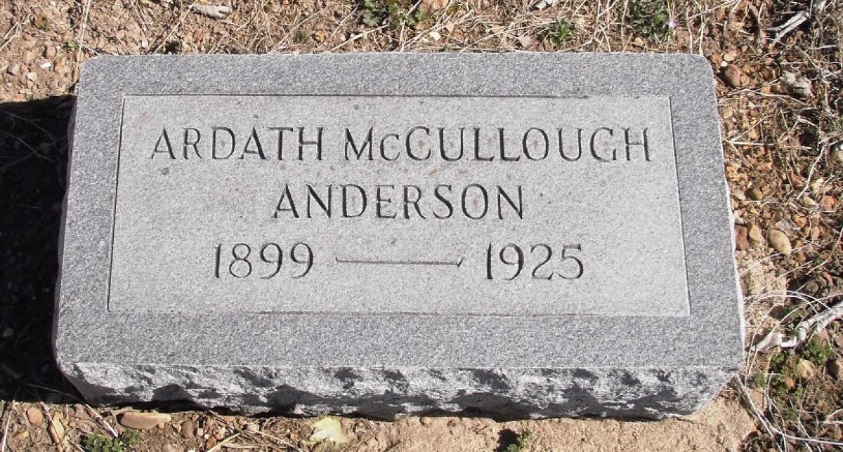 OK, Grove, Olympus Cemetery, Headstone, Anderson, Ardath McCullough