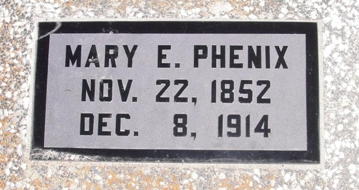 OK, Grove, Olympus Cemetery, Phenix, Mary E. Headstone