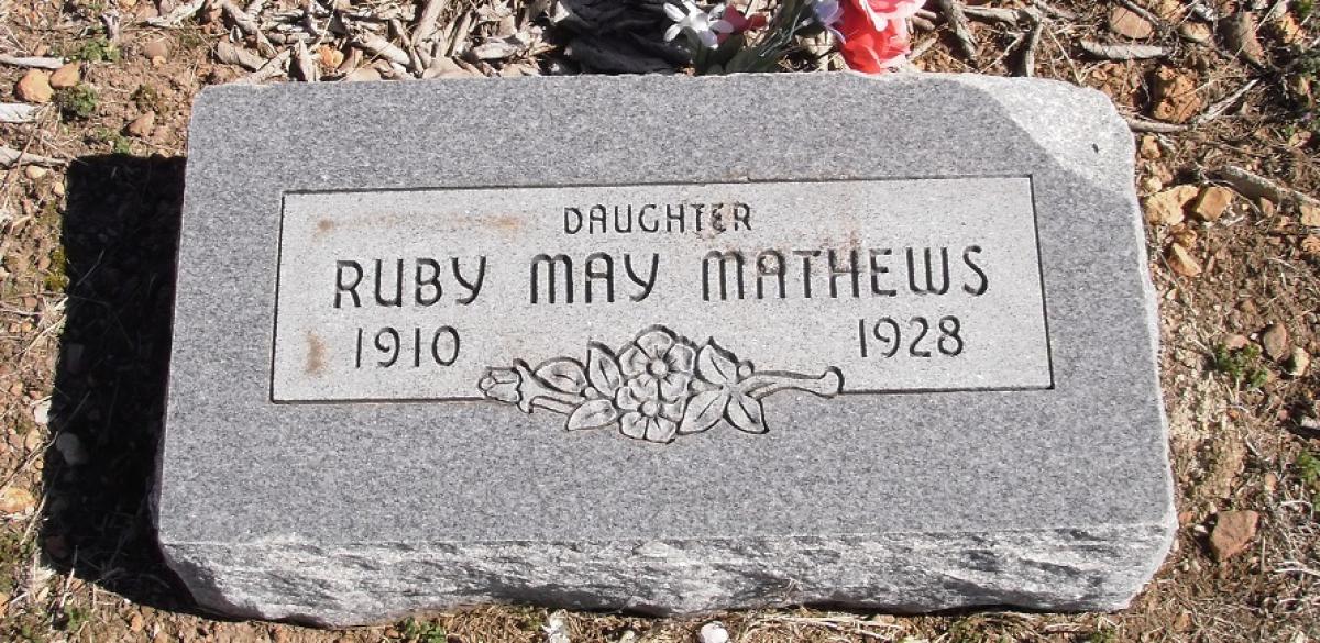 OK, Grove, Olympus Cemetery, Headstone, Mathews, Ruby May 